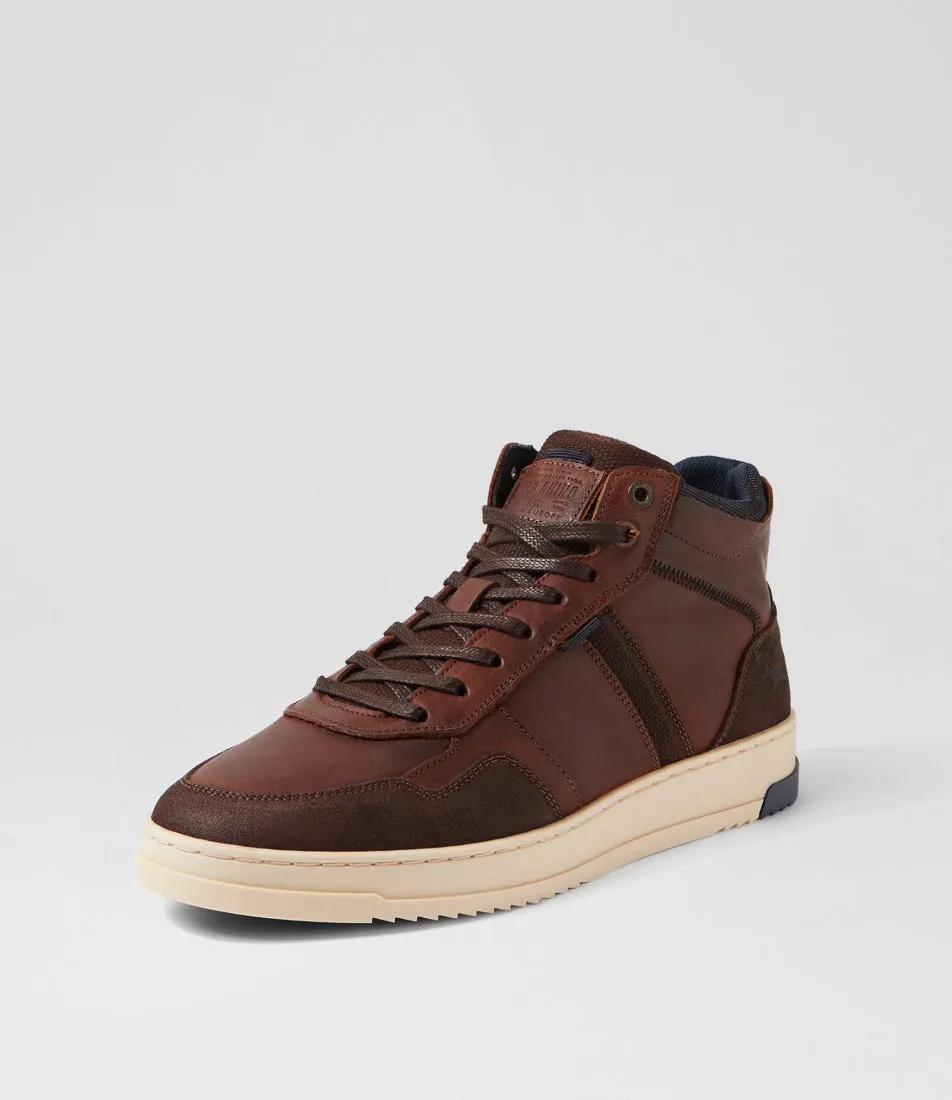 WILD RHINO Aoraki Brown Leather Sneakers