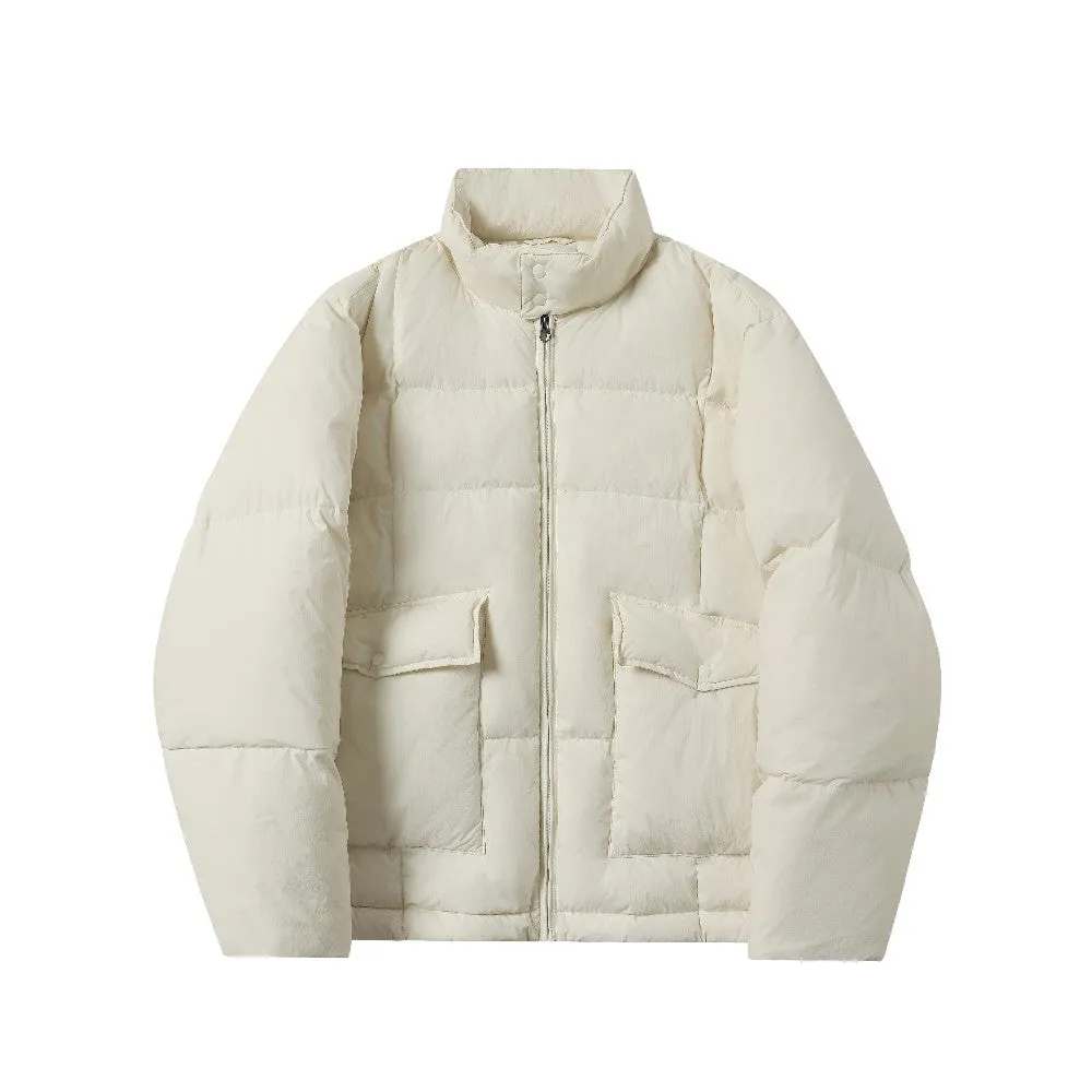 Windproof Down Jacket with White Duck Down