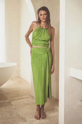 ----Winona   ----Plisse Skirt - Green ---