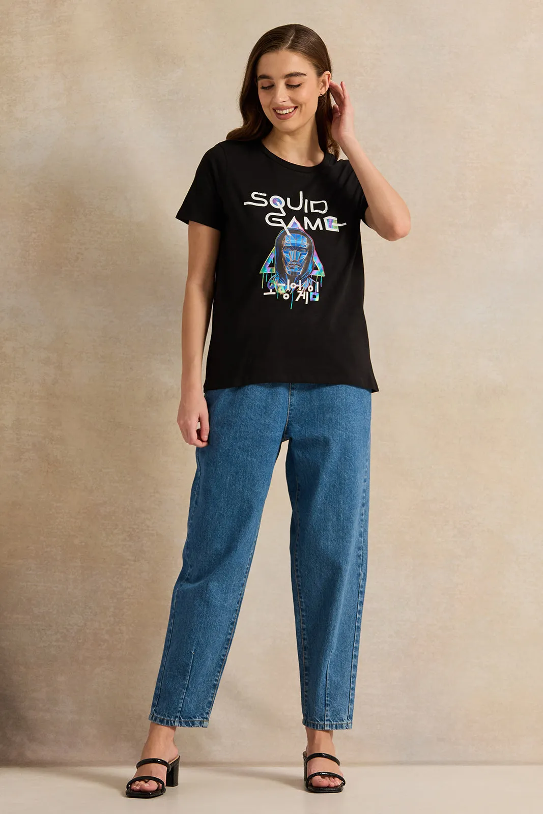 Women Blue Cargo Jeans