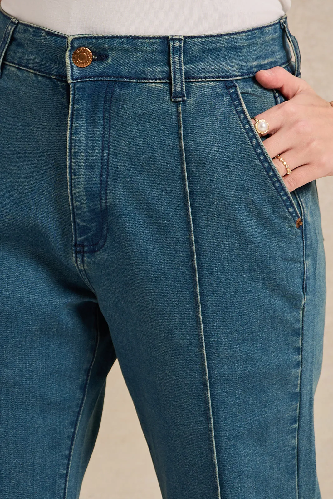 Women Blue Skinny Flare Jeans