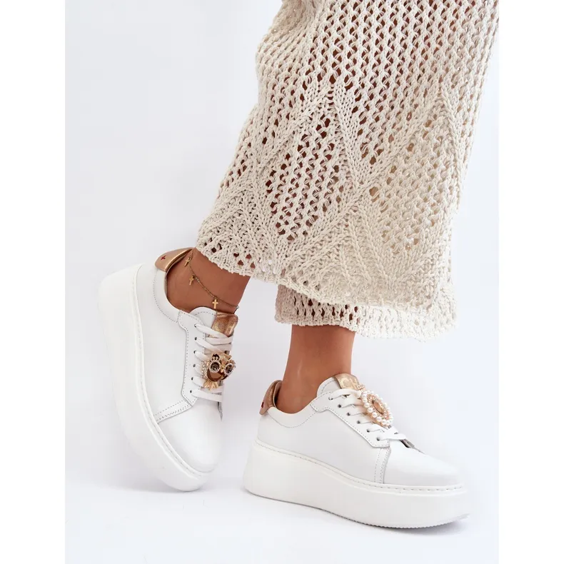 Women's Leather Sneakers CheBello 4411 White