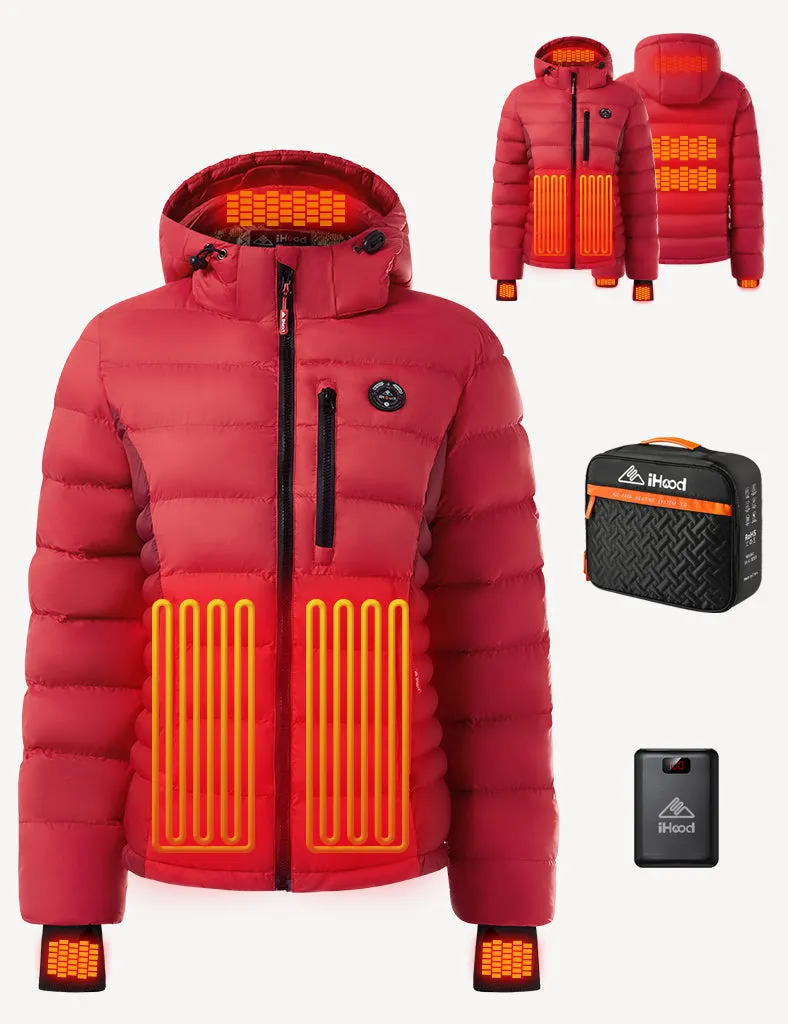 Women's Heated Puffer Jacket With Hand Heating