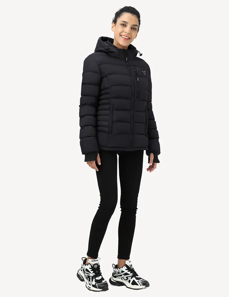 Women's Heated Puffer Jacket With Hand Heating