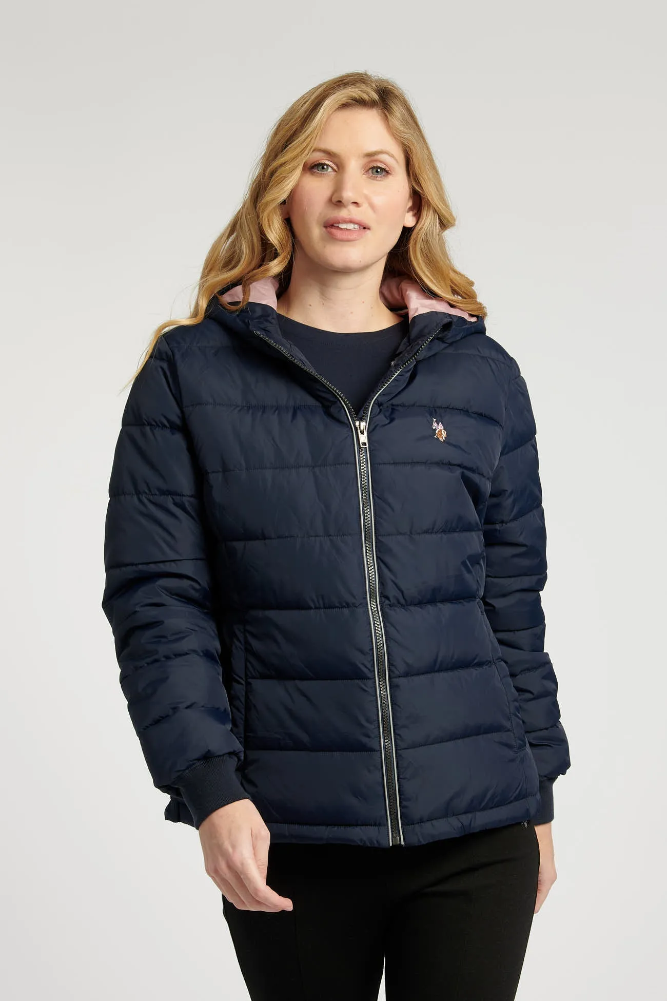 Womens Lightweight Puffer Jacket in Navy Blue