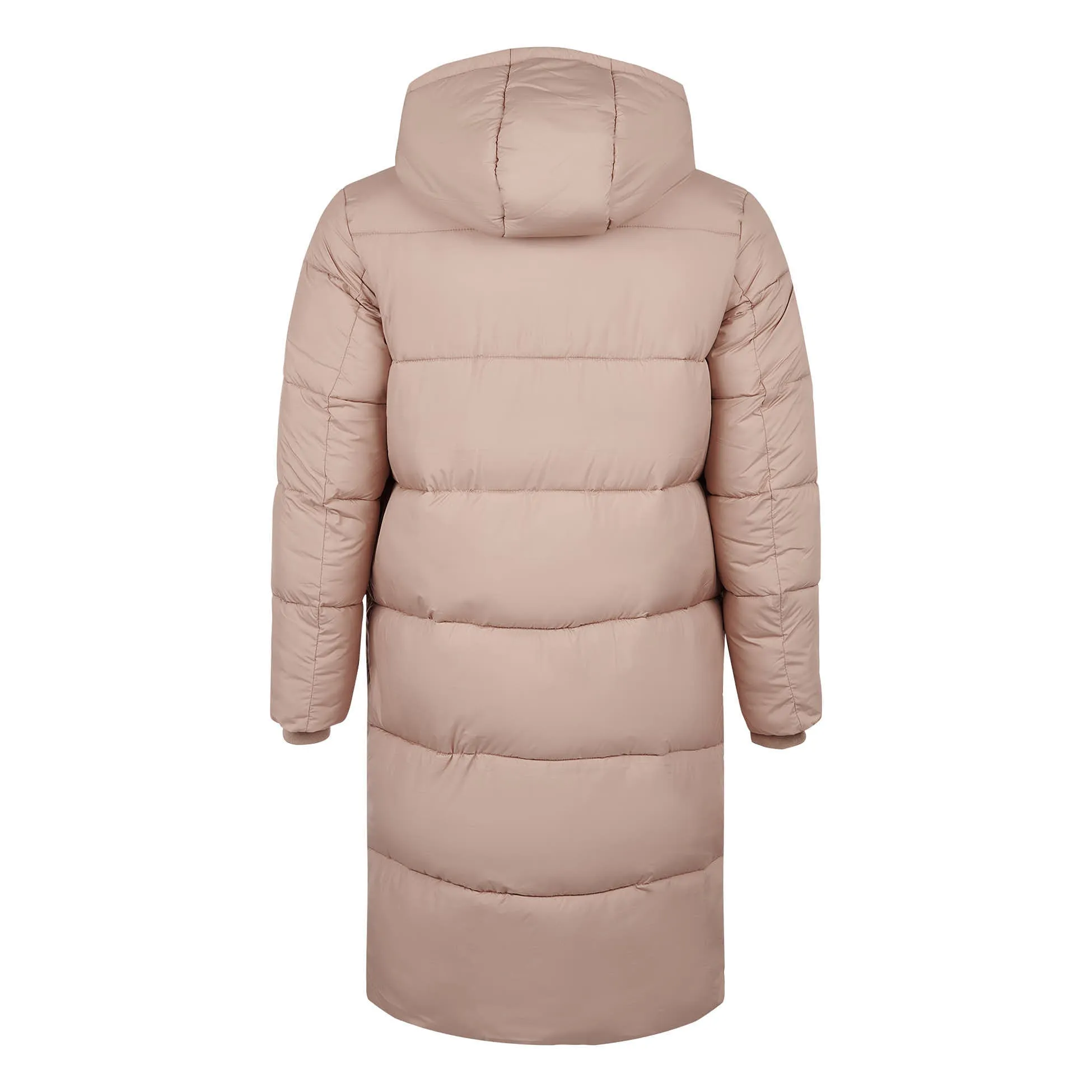 Womens Long Line Puffer Coat in Affogat