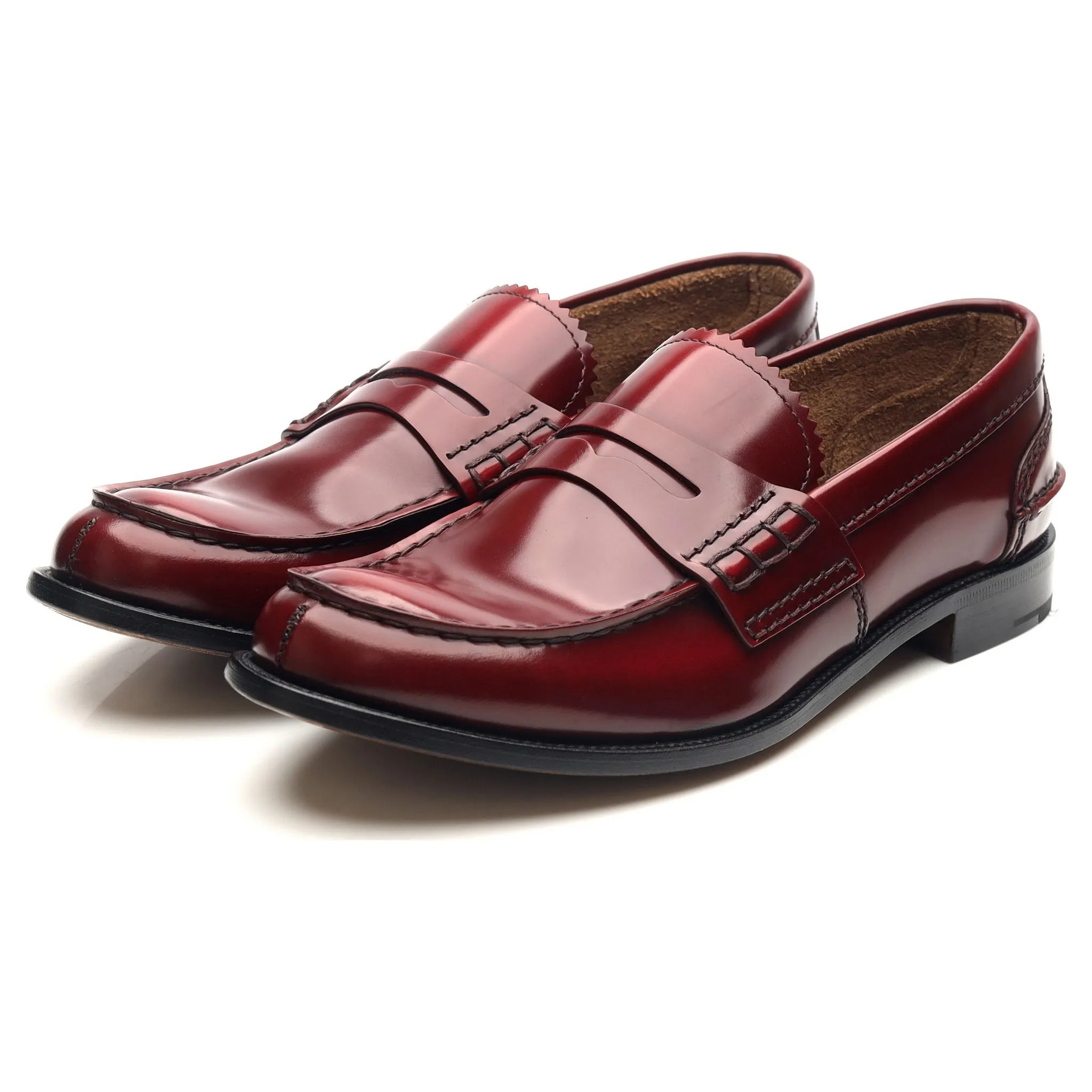 Women's 'Pembrey' Red Leather Loafers UK 3