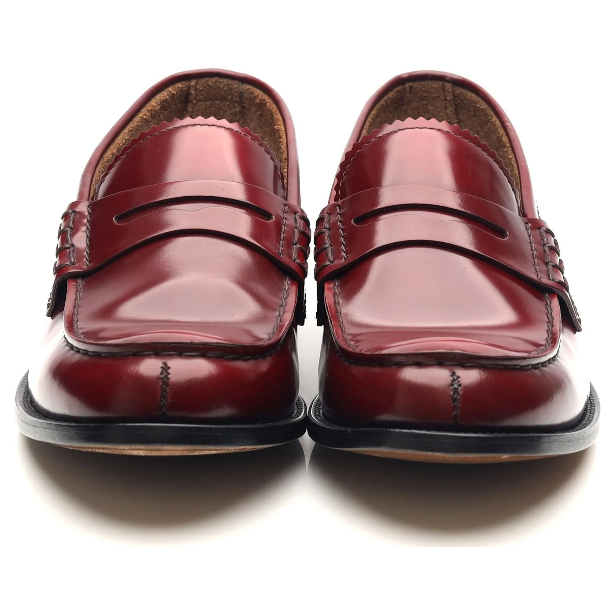 Women's 'Pembrey' Red Leather Loafers UK 3