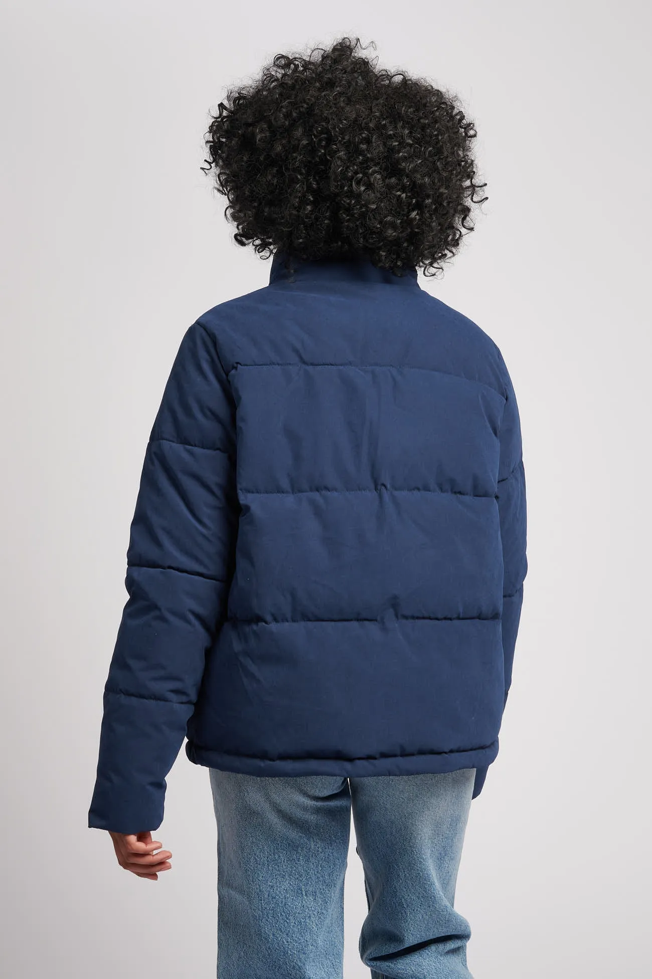 Womens Puffer Jacket in Navy Blue