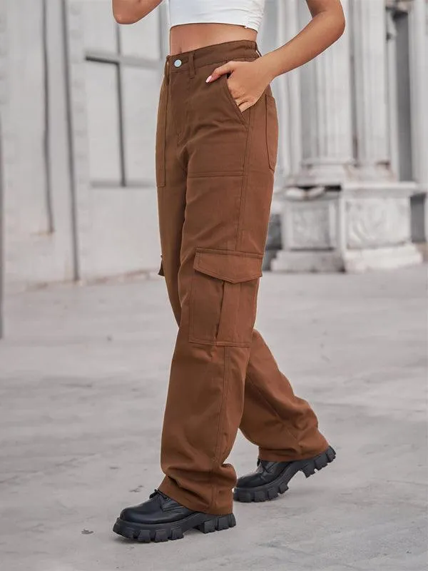 Women's Solid Twill Cargo Pants