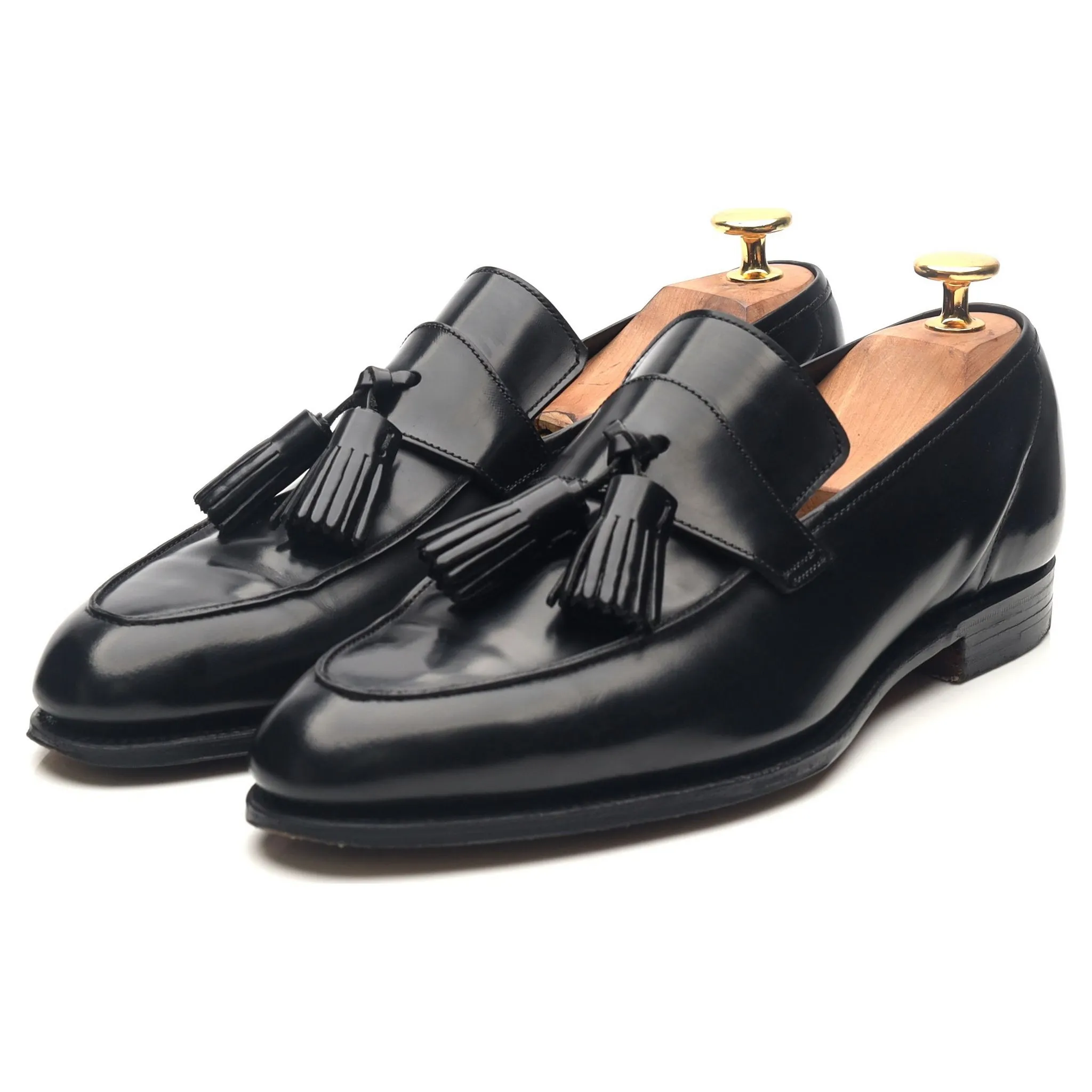 Women's 'Sophie' Black Leather Tassel Loafers UK 5.5 C