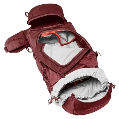 Women's Vaude Asymmetric 48+8L Backpack Red