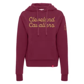 Women's Wine Felt Script Ava Hoodie