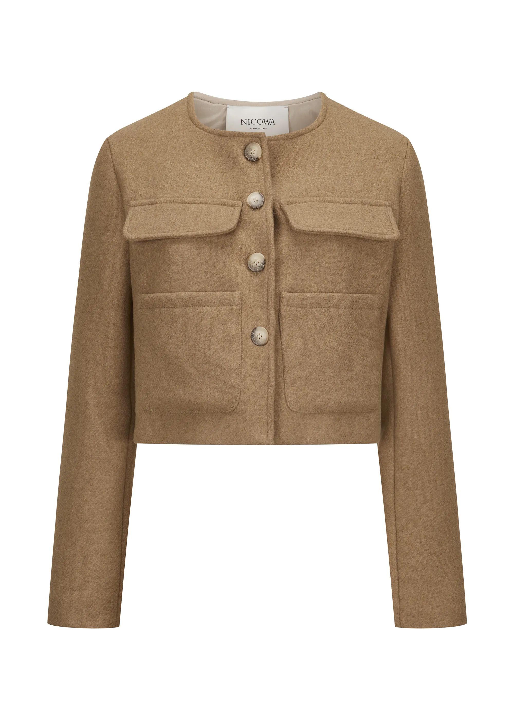 Wool jacket with pockets - LANEVIA in BEIGE