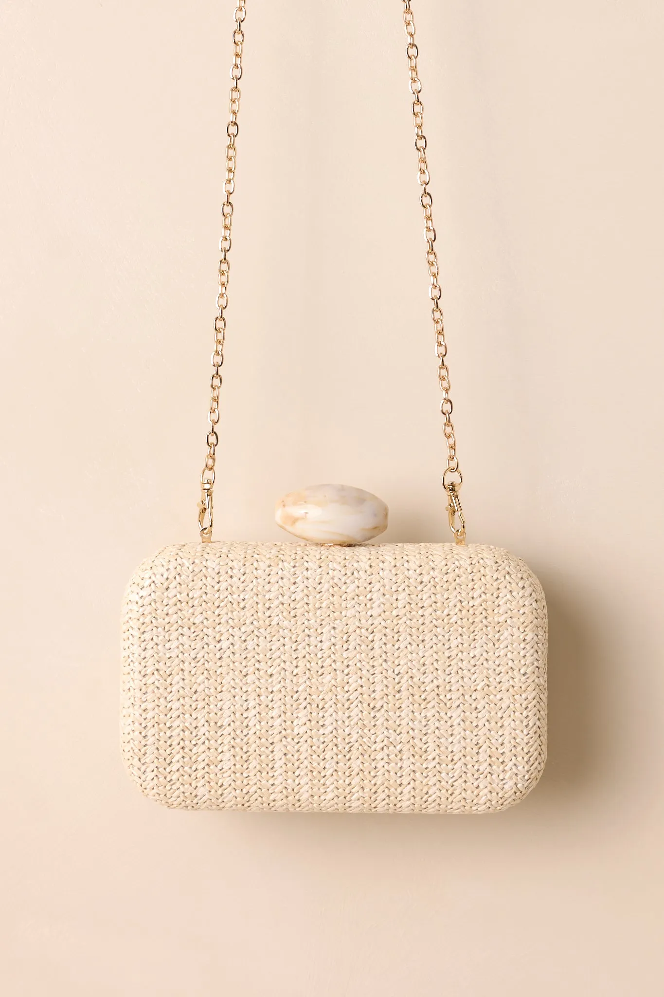Wuthering Moors Beige Woven Clutch