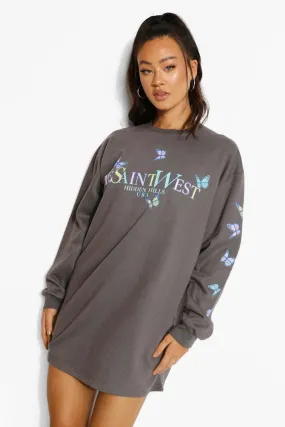 Ye Saint West Butterfly Print Sweater Dress