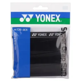 Yonex Wet Super Grap Soft  3 Pack - Black