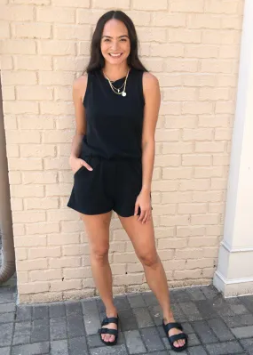 Z Supply Adira Cotton Romper-Black