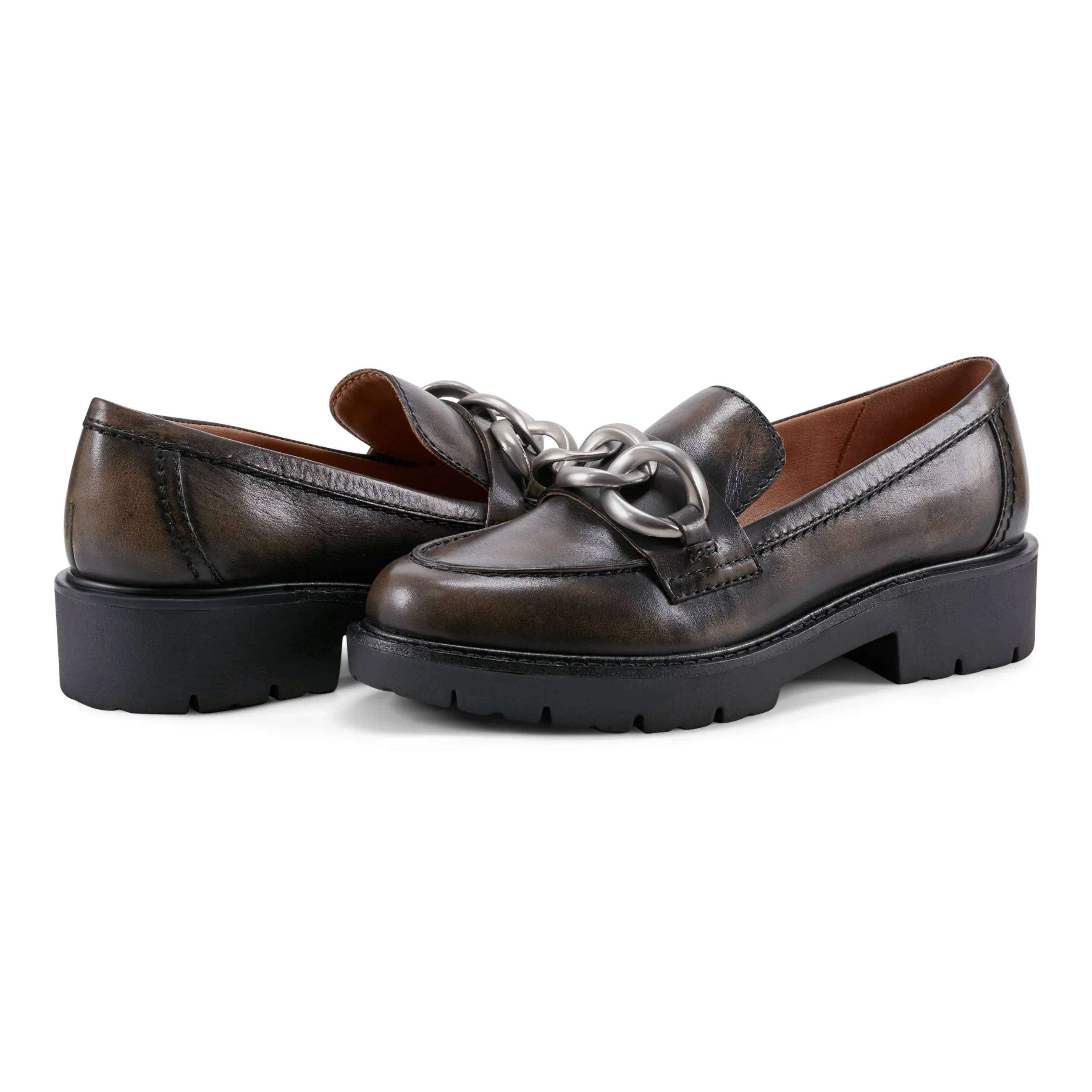 Zalor Round Toe Lug Sole Casual Slip-on Loafers