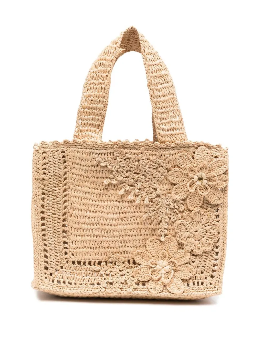 ZIMMERMANN    Zimmermann Floral Raffia Mini Tote Bag