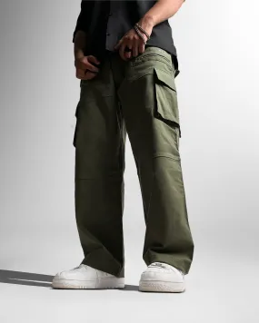 ZIPPER OLIVE Cargo Pants